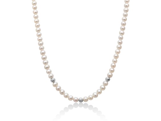 Collana Miluna Donna COLLANE PERLE BOULE E FANTASIA in Oro bianco Perla PCL6111 - PCL6111